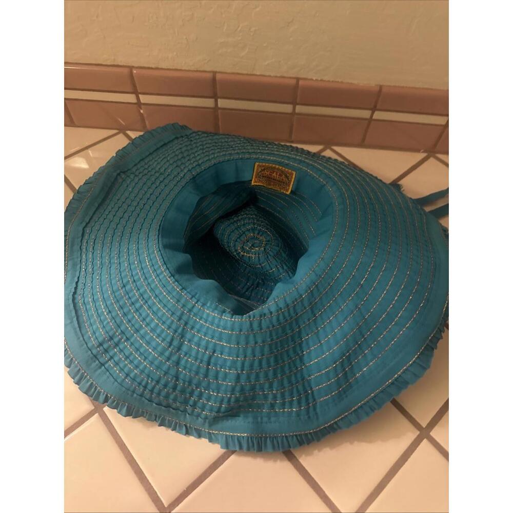Scala Teal Wide Brim Hat - Picture 3 of 5